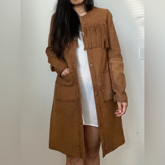 [SELL or TRADE] NWOT Cotélac Leather Fringe Coat size XS - Picture 3 of 6
